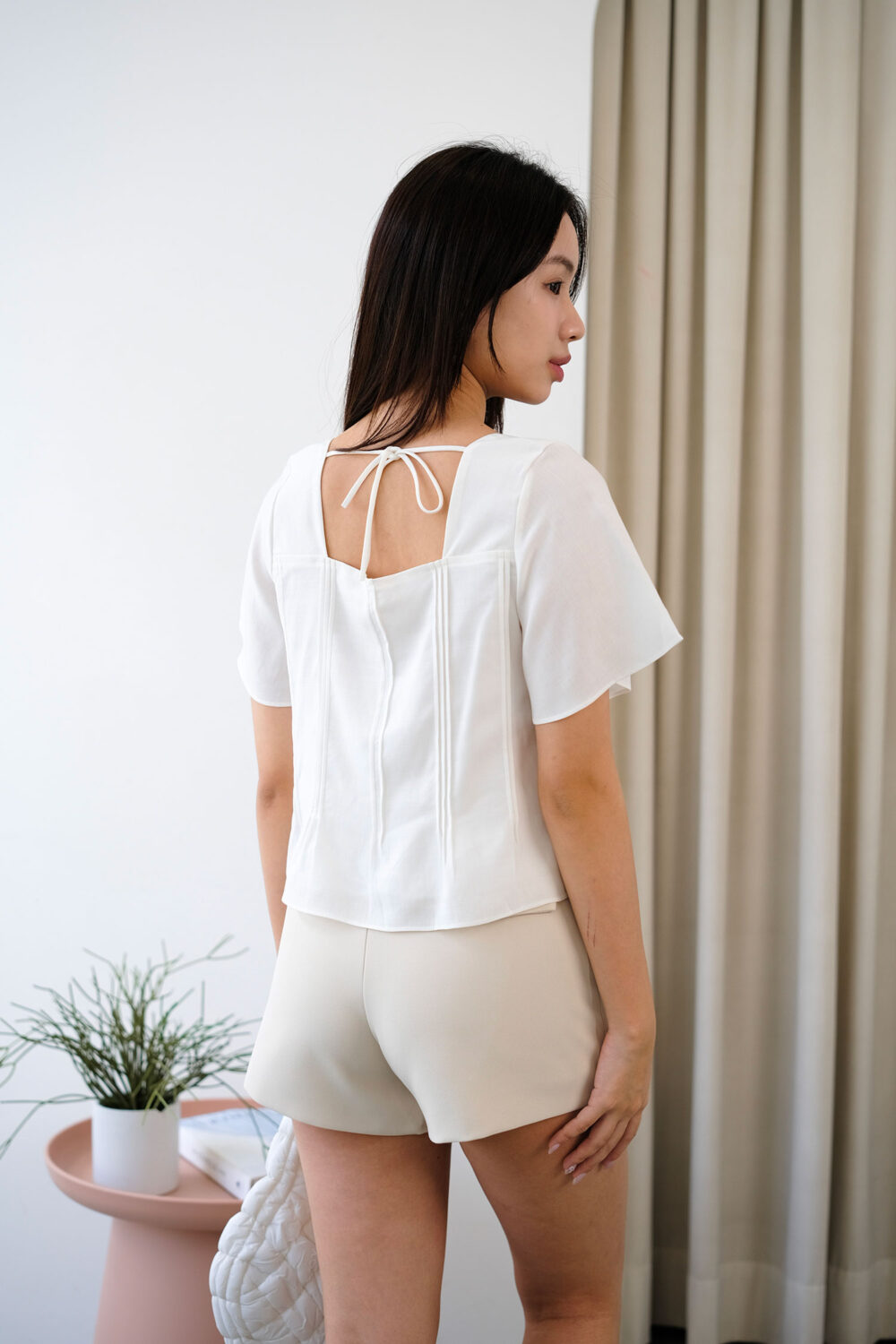 Back Tie Ribbon Blouse - Image 3