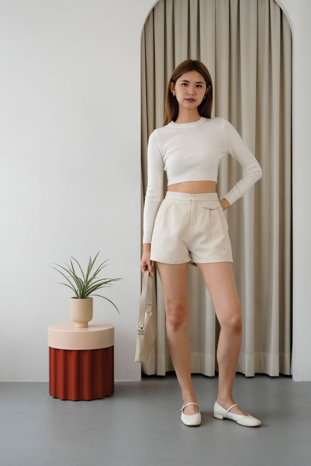 Long Sleeve Knit Crop Top - Image 5